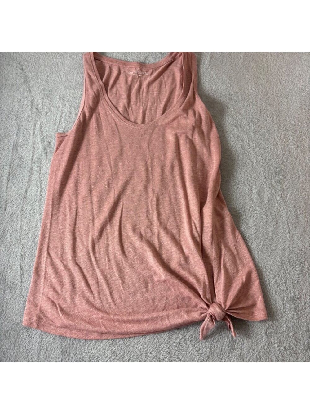 Stella & Dot Pink Linen Blend Sleeveless Tank Top With Side Knot Accent Small
